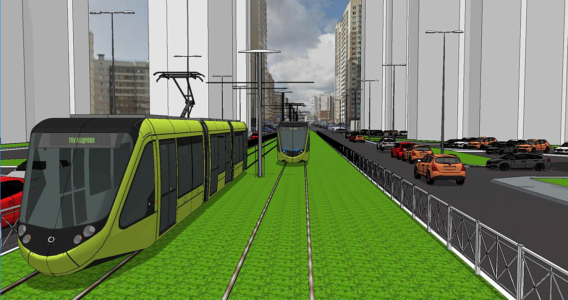 Изображение проекта Создание трамвайной линии от ст. м. «Улица Дыбенко» в г. Кудрово Ленинградской области №2