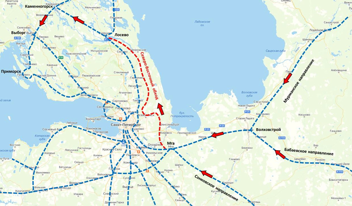 Изображение проекта Строительство Юго-Западного железнодорожного обхода Санкт-Петербурга №2
